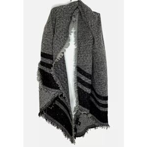 Marcus Adler New York Scarf/Shawl Sequined Black/Gray Fringed Cozy Winter Warm